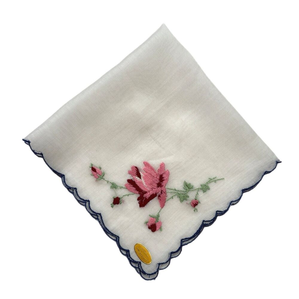 Vintage Embroidered Cottagecore Bridesmaid Handkerchief Wedding Feminine Dainty